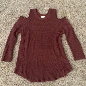Cold shoulder sweater